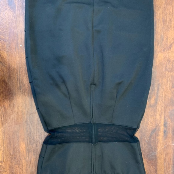 Black Strapless Dress with Mesh Waistline - Picture 2 of 4